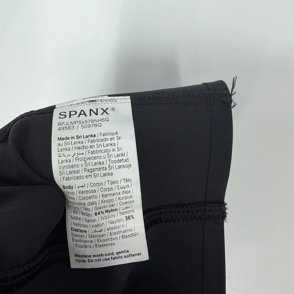 Spanx Shape Coreluxe Micro Flare Pants Size Small Black Tummy Compression Seamed